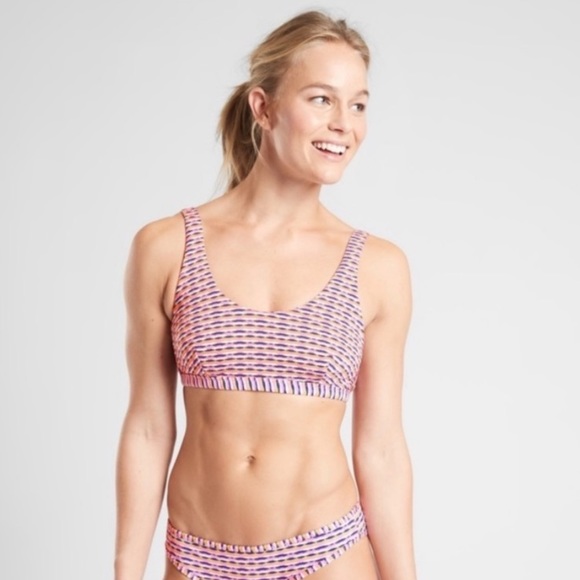 Athleta Marbella Scoop Neck Bikini Tops pink & blue CLEARANCE! - Picture 6 of 8